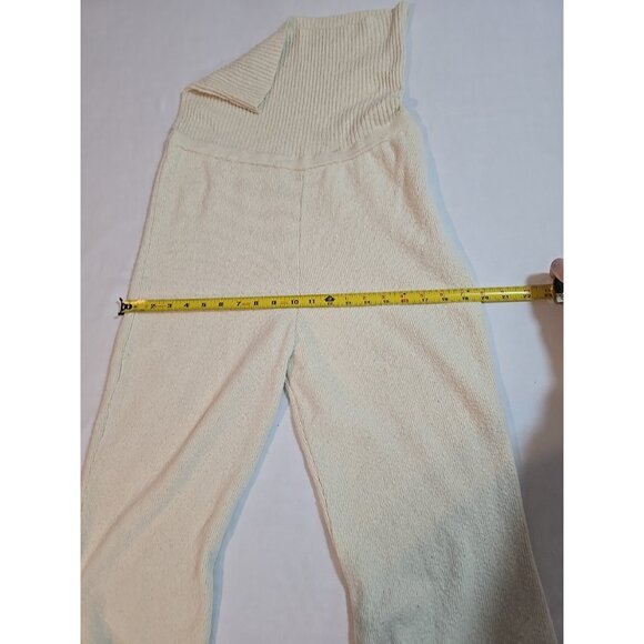 Free People Beach Women Pants Ribbed Knit Foldover Waist Flare Leg Size L - Picture 10 of 16